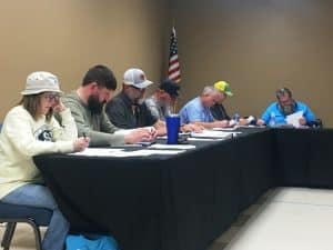 Members of county commission left to right: Beth Pafford, Mathias Anderson, Tony Luna, Tony (Cully) Culwell, Andy Pack, Jeff Barnes, and Myron Rhody.