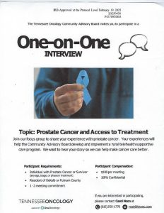 One on One Interview with Prostate Cancer Survivors
