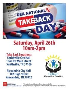 Saturday, April 26 is National Prescription Drug Take Back Day