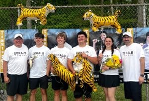Head Coach Brian Cadle, Ian Barnes, Jackson Mathis, Luke Midgett, Charlotte Paladino, Assistant Coach Chad Ramsey