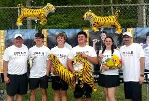 Head Coach Brian Cadle, Ian Barnes, Jackson Mathis, Luke Midgett, Charlotte Paladino, Assistant Coach Chad Ramsey