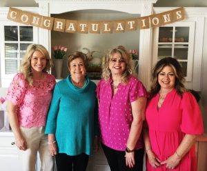 Surprise, Surprise! After more than 30 years as a realtor in DeKalb County, Betty Lattimore of the Real Estate Team retired last fall and she was treated to a surprise retirement reception in her honor Tuesday afternoon at the home of Gina Denman in Smithville. Pictured left to right: Deddie Johnson (daughter), Betty Lattimore, Dana Turner (daughter), and friend Gina Denman