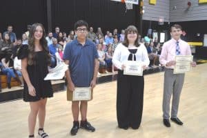 DeKalb West Academic Award Winners: Kaylee Womack, Dakota Ferrell, Halia McDaniel, and Gabriel Blair
