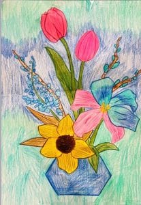Allie Eaton’s entry shown here in the 6th to 8th grade category won “Outstanding Entry of the Show” in the DeKalb Schools Art Exhibit held Saturday at the County Complex