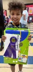 Michael Bond from the 4th to 5th grade Division captured the “People’s Choice Award” in the DeKalb Schools Art Exhibit held Saturday at the County Complex