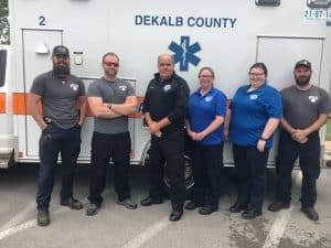 DEKALB EMS: D Shift on duty Saturday, May 24: Zechariah Clark-EMT-B, Matt Melton-EMT-PCC/SUP, Richard Kellogg-AEMT, Jamie Parsley-AEMT, Heather Billings-EMT-B, and Brian Campbell-EMT-PCC