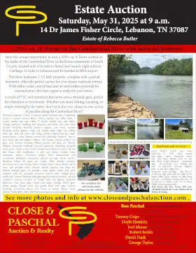 Close & Paschal flyer for may 31 auction