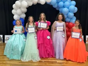 Miss Jamboree Pageant Optional Award Winners (Ages 10-12) Left to right: Serenity Rayne Foster (People’s Choice), Shaniya Bates (Most Photogenic), MaKaeleigh Tarpley (Prettiest Attire and Prettiest Smile), Arraya Jenae Taylor (Prettiest Hair), Cortlynn Joins (Prettiest Eyes)