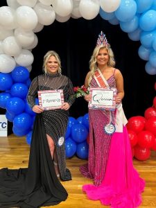 Miss Jamboree Pageant Winners in the age 19-49 category for ladies: Queen Arista Isabella Rigsby of Lebanon (right) 20-year-old daughter of David and Tyroma Rigsby. She also won for Prettiest Eyes, Attire, and Most Photogenic. First Runner-up was Kenlee Renae Taylor (left) 20-year-old daughter of Ken and Cindy Taylor of Smithville. Her optional awards were for Prettiest Hair and Smile.