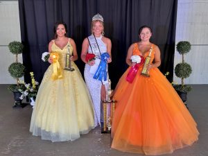 The 2025 Junior Fair Princess of the DeKalb County Fair is Brileigh Nicole Bullard (Center). She was also judged to be Most Photogenic. The first runner-up was Karah Jo Ford (right). Second runner-up was Callen Alizabeth Tramel (left). She was also named Miss Congeniality.