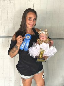 DeKalb Fair Baby Show: *Girl (1 day to 3 months) Winner: Rosalee Faith Hicks, four week old daughter of Lucy Moore and Adam Hicks of Dowelltown