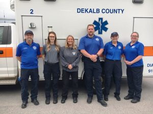 DEKALB EMS: A-Shift on duty Sunday, May 25: Tony Williams-EMT-P/SUPERVISOR, Keely Clark-EMT-P, Becky Atnip-AEMT, Edward Brooks-AEMT, Donna Melton-AEMT, Jamie Parsley-AEMT