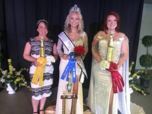 The 2025 DeKalb County Fair’s Mrs. Fair Queen Monica Perez (center); First runner-up MaKayla Shea Turner (right): Second runner-up Virginia Rose Graham(left)