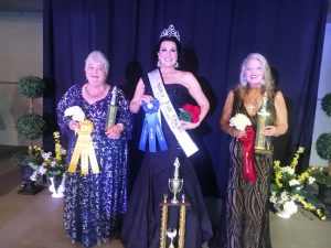 The 2025 Senior Fair Queen of the DeKalb County Fair is Twana Roberts (center); First runner up Teresa Faye Winchester Stanley (right); Second runner-up Margie Ann Williams (left)