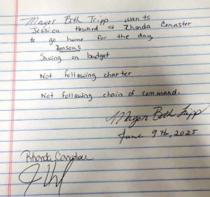 Alexandria Mayor Beth Tripp Sends Two City Hall Employees Home for the day