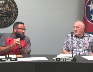 Smithville Mayor Josh Miller and City Attorney Vester Parsley