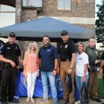 Members of Smithville Police Department and Mayor Josh and Melissa Miller participate in Education Celebration
